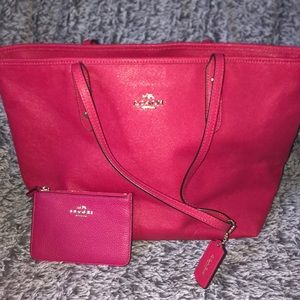 Coach Pink Leather Purse
